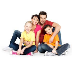 family with white background